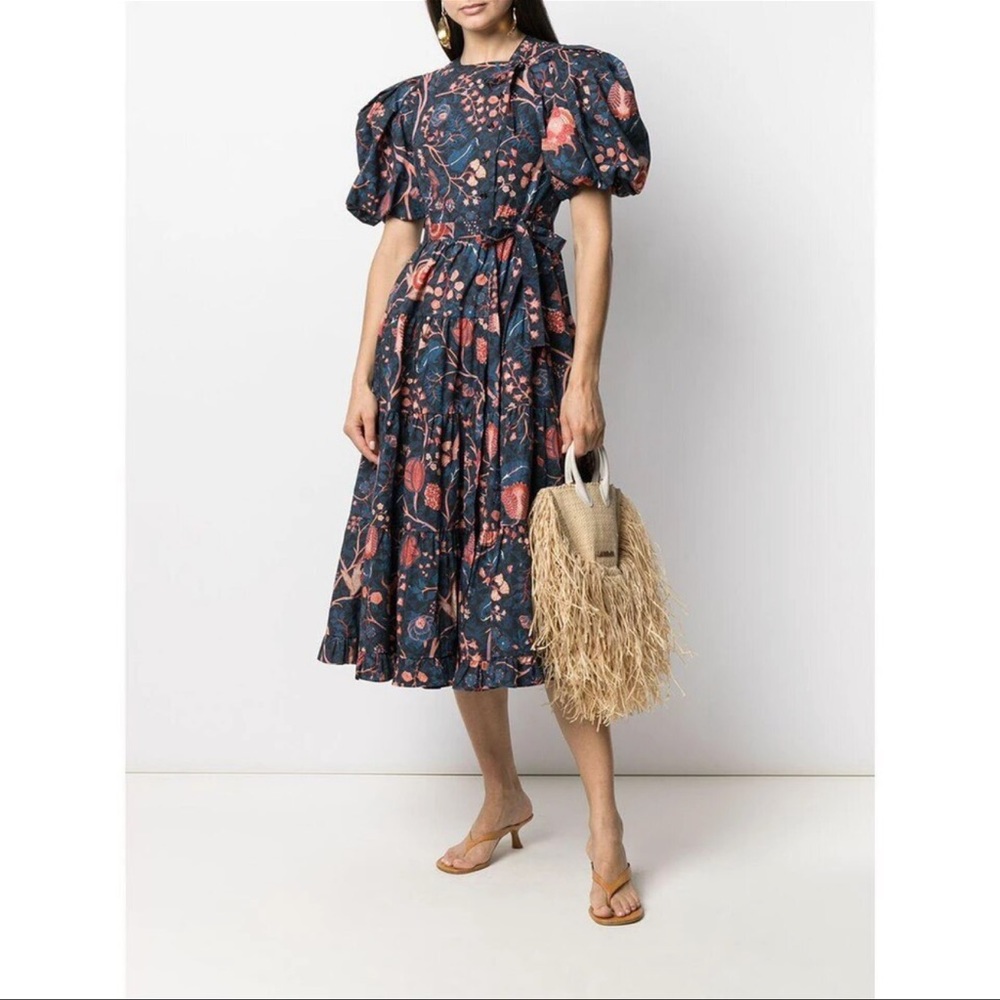 Ulla Johnson Agatha Dress in Moonlight Floral Balloon sleeve
